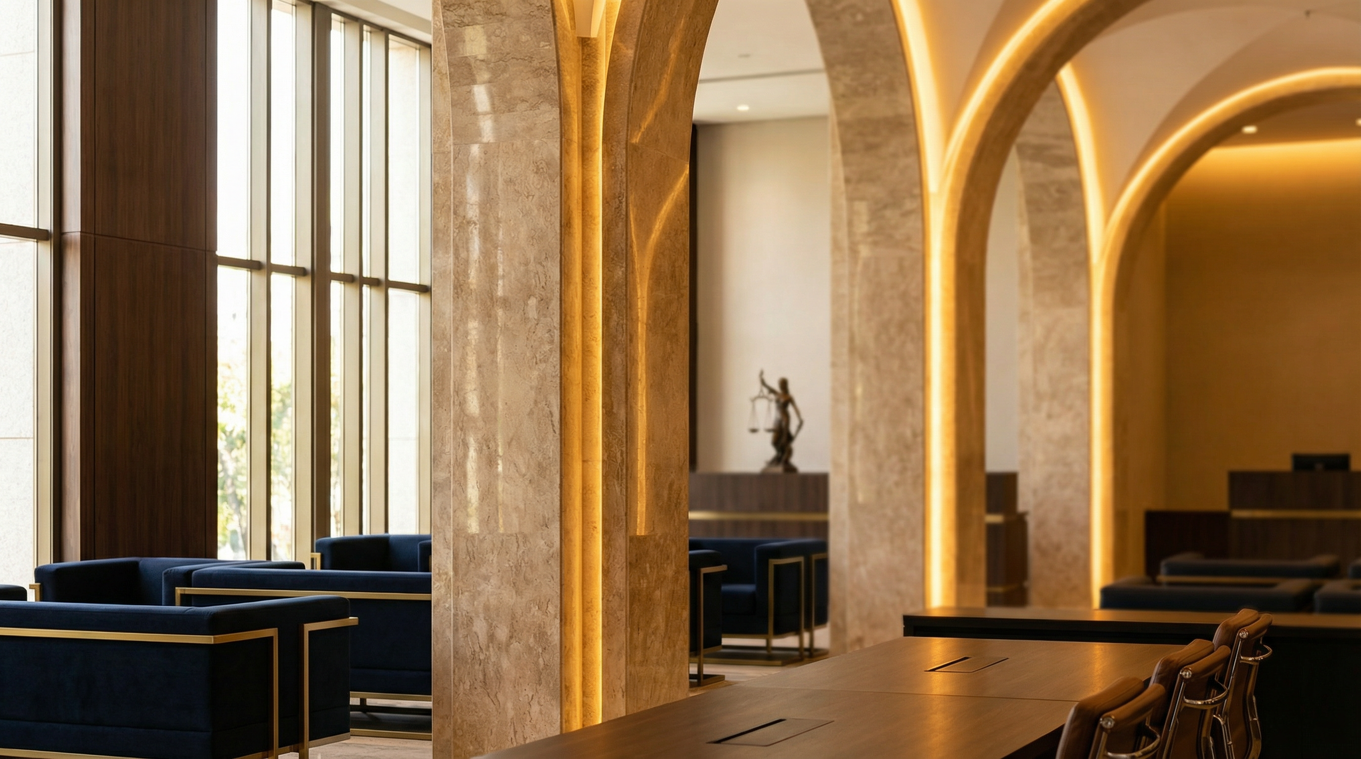 Interior de tribunal moderno